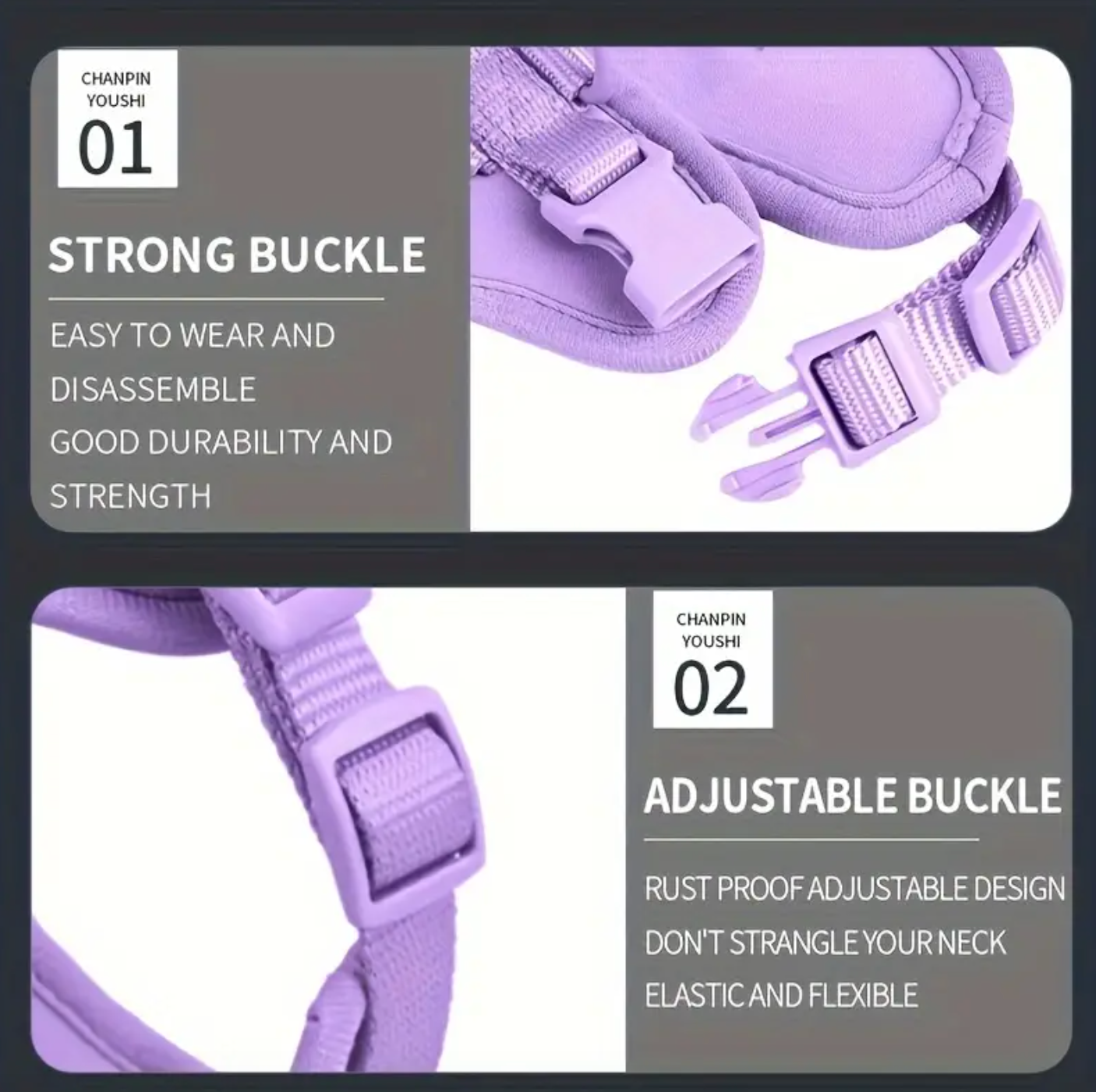 Violet Lightweight Dog Harness