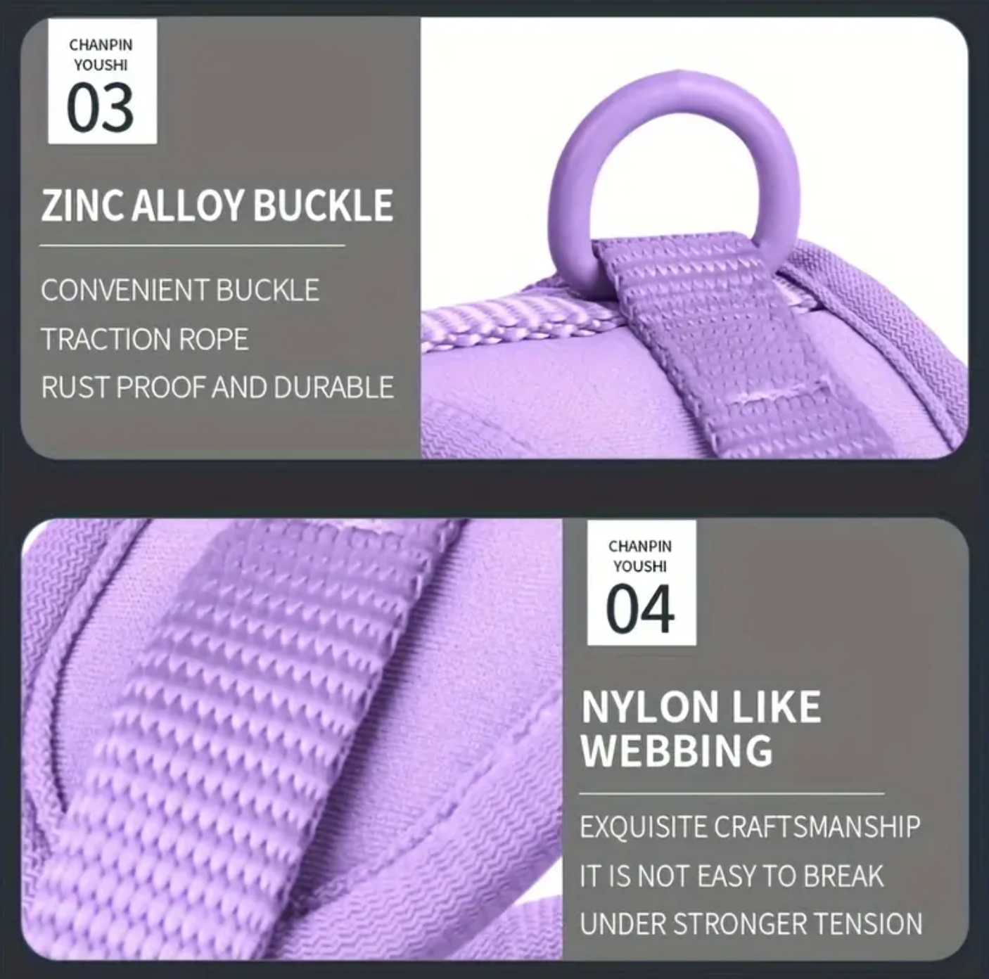Violet Lightweight Dog Harness