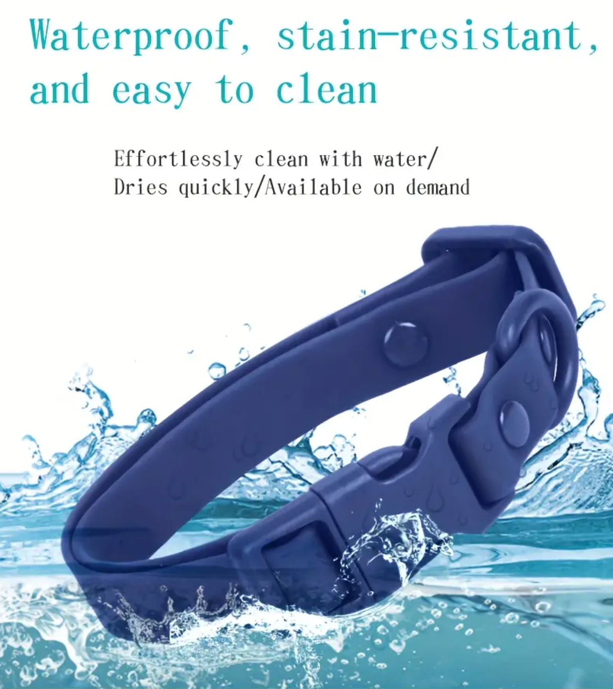 Light Blue Waterproof rust-proof Easy to clean Comfortable PVC Pet dog Collar Leash Set