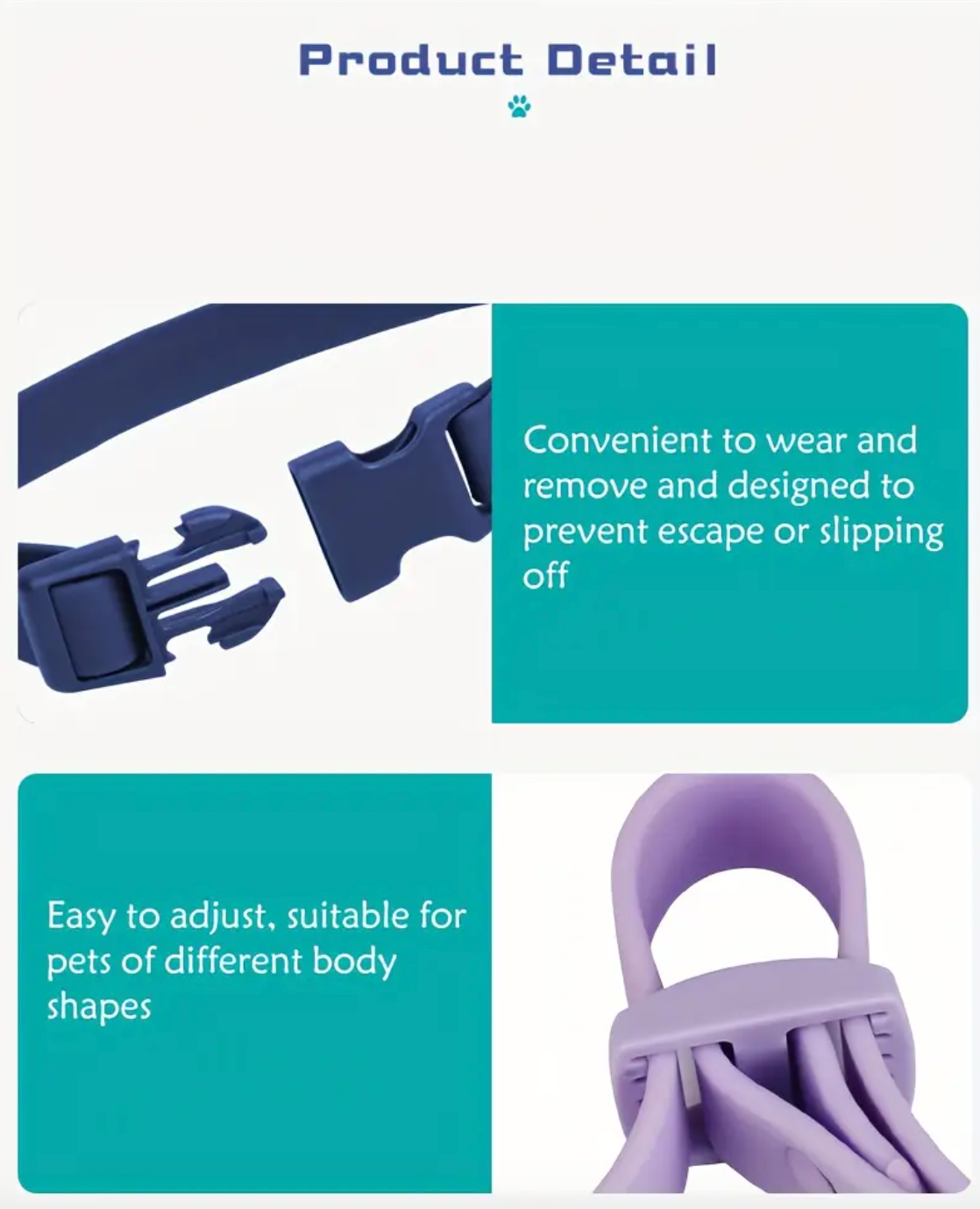 Light Blue Waterproof rust-proof Easy to clean Comfortable PVC Pet dog Collar Leash Set