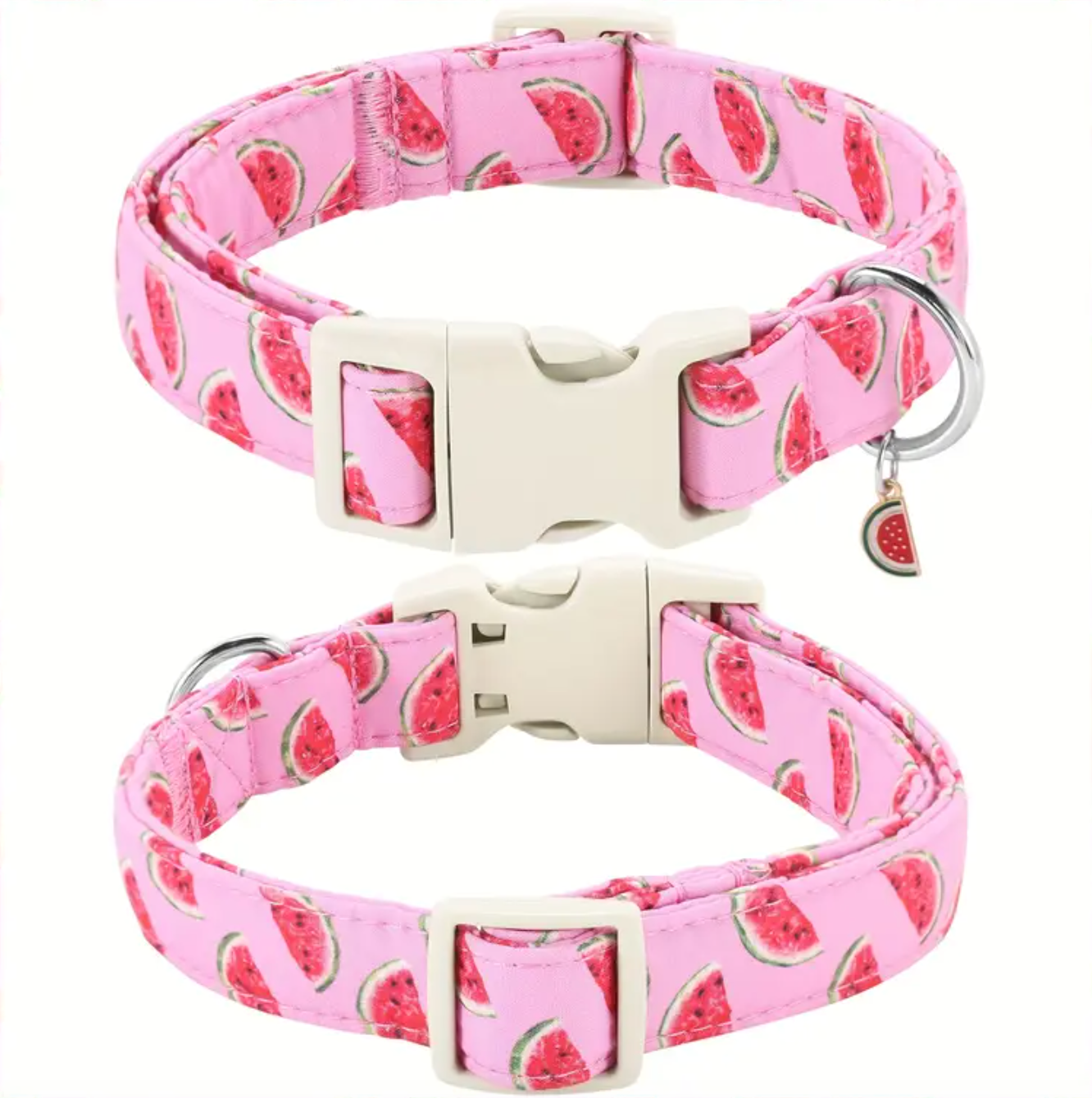 Watermelon-Themed Polyester Dog Collar
