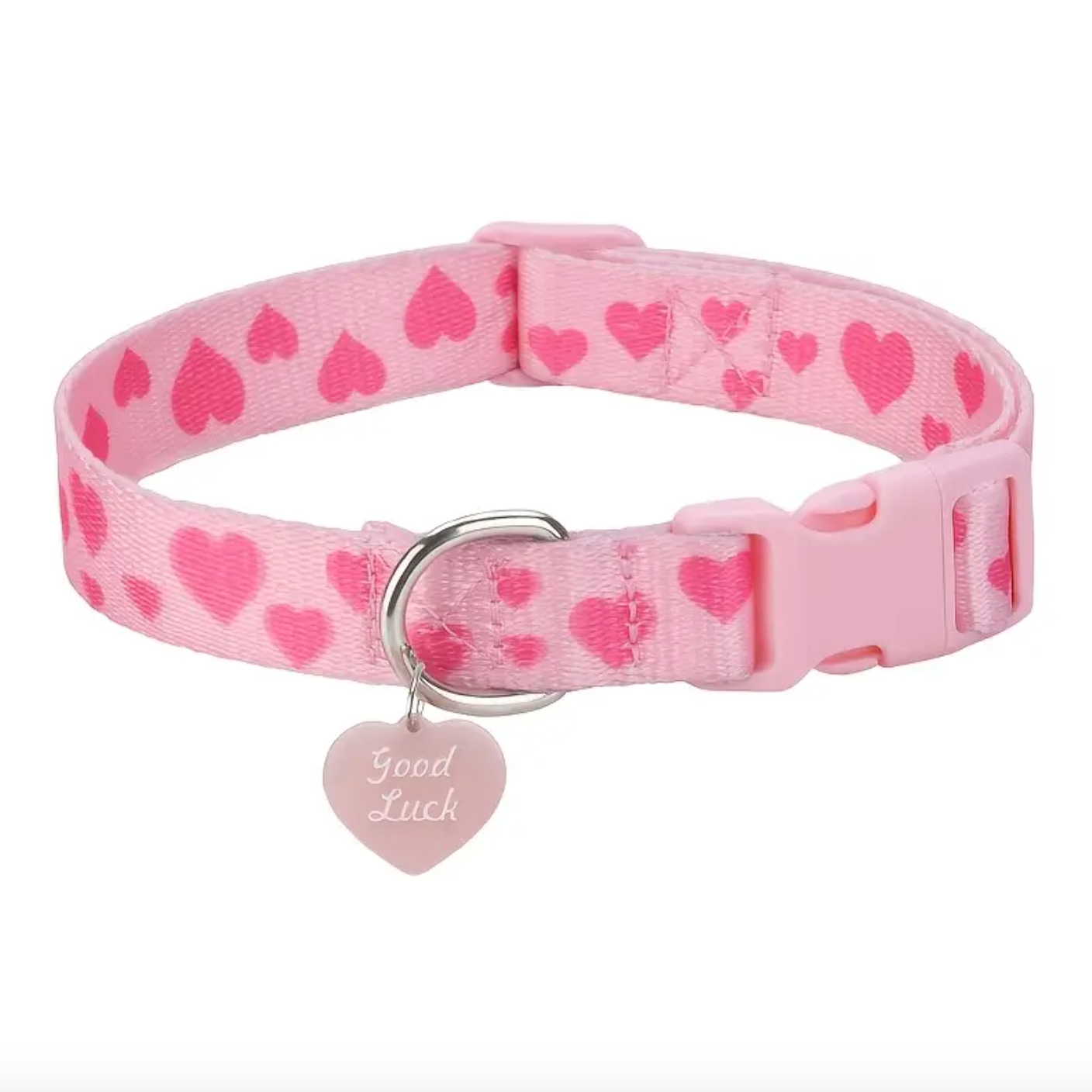 "Good Luck" Heart Print Pet Collar for Dogs & Cats